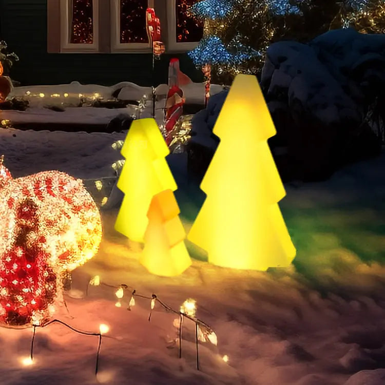 Modern Art Deco Waterproof Solar Rechargeable PE Christmas Tree LED RGB Landscape Lighting Outdoor Light For Garden Cuvalon