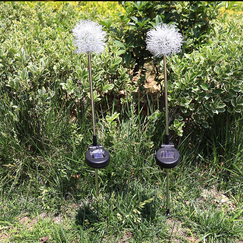 Solar Dandelion Aluminum Wire Globe Light LED Outdoor Waterproof Luminous Garden Insert Ground Landscape Light Cuvalon