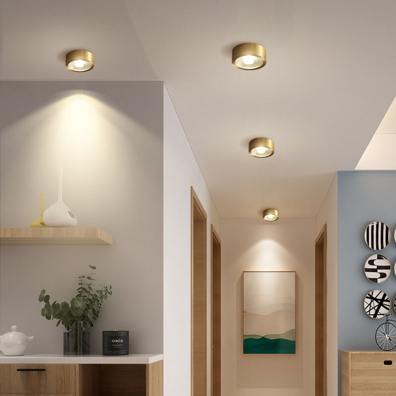 Nordic Light Luxury All Copper Ultra-thin LED Flush Mount Light Cuvalon