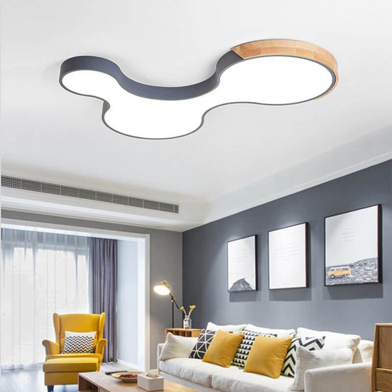 Nordic Macaron Shaped Block Clouds LED Flush Mount Ceiling Light Cuvalon
