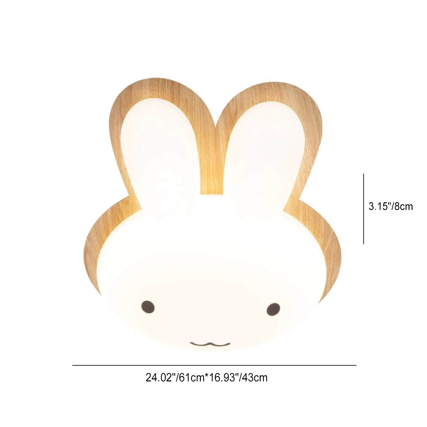 Modern Funny Bunny Kids Iron Acrylic LED Flush Mount Light Cuvalon