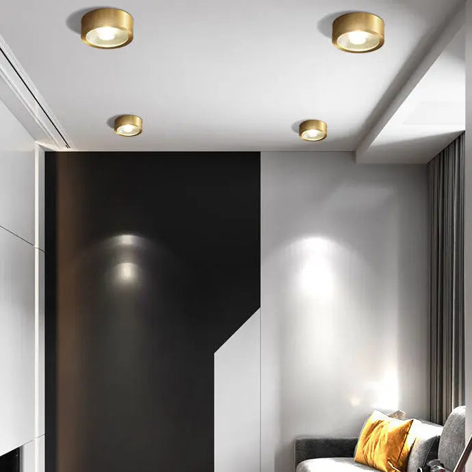 Nordic Light Luxury All Copper Ultra-thin LED Flush Mount Light Cuvalon