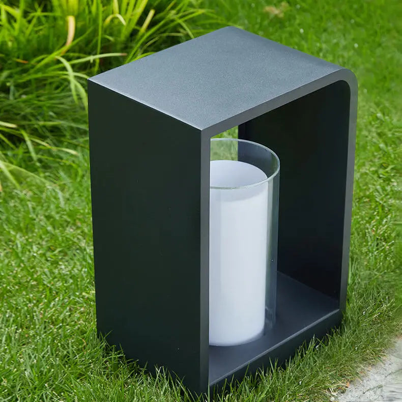 Modern Minimalist Square Frame Stainless Steel Acrylic LED Waterproof Lawn Landscape Light For Outdoor Patio Cuvalon