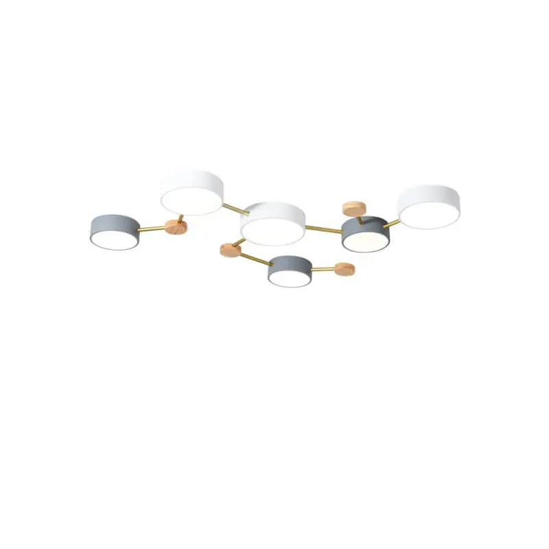Scandinavian Minimalist Solid Wood Iron LED Flush Mount Lighting Cuvalon