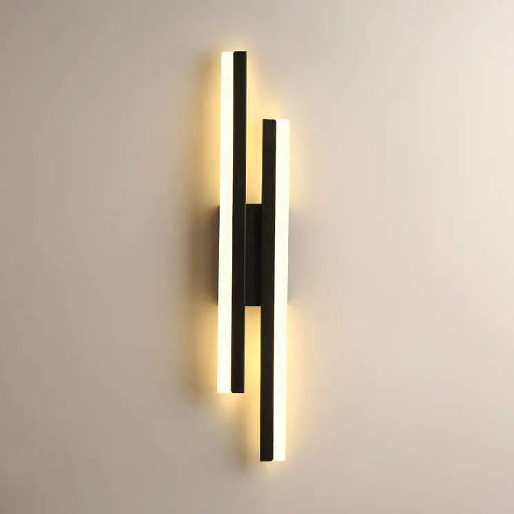 Modern Minimalist Lines Iron Acrylic LED Wall Sconce Lamp Cuvalon