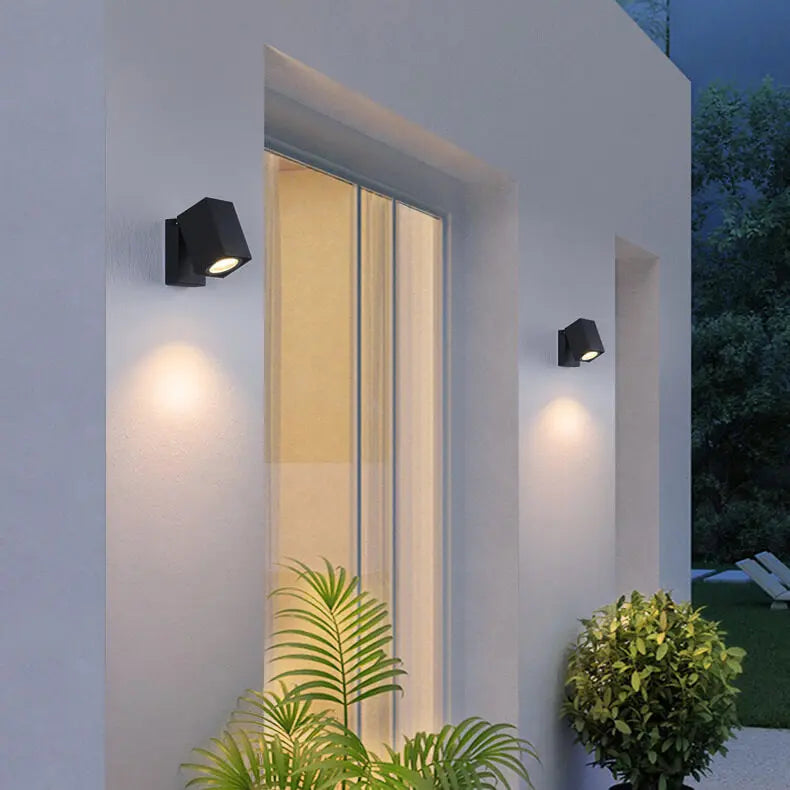 Modern Outdoor Waterproof Square Spotlight Adjustable Angle LED Garden Wall Sconce Lamp Cuvalon