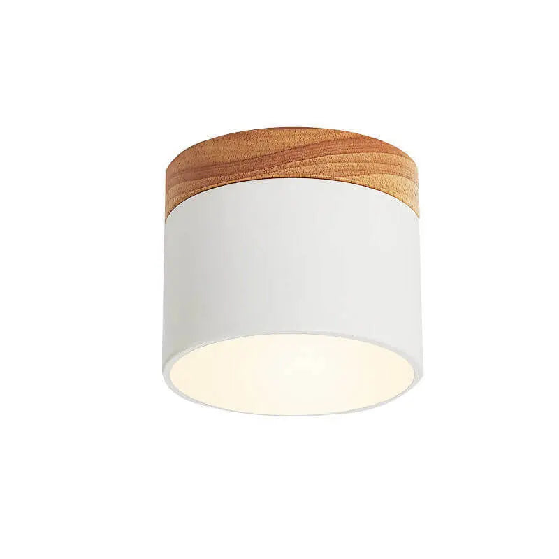 Scandinavian Macaroon Solid Color Log LED Flush Mount Ceiling Light Cuvalon