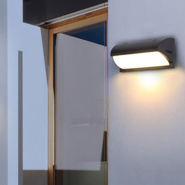 Modern Simple Geometry Outdoor Waterproof Sensor LED Wall Sconce Lamp Cuvalon