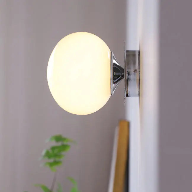 Modern Vintage Minimalist Iron Glass Round Head 1-Light Wall Sconce Lamp Cuvalon