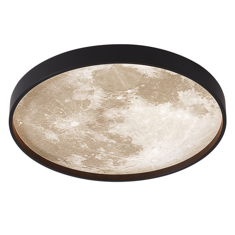Nordic Creative Moon Round LED Flush Mount Ceiling Light Cuvalon