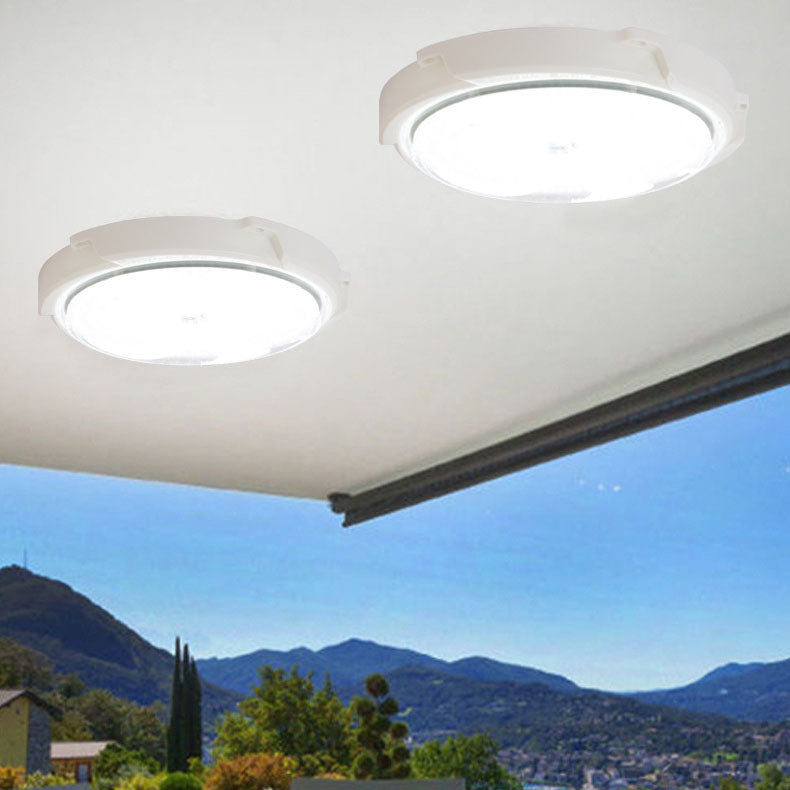 Modern Round Solar LED Remote Control Outdoor Indoor Flush Mount Lighting Cuvalon
