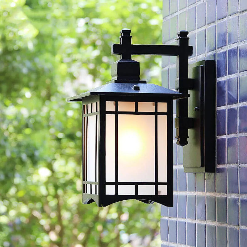 Modern Waterproof Solar Aluminum Chinese Pavilion Shape 1-Light Wall Sconce Lamp Cuvalon