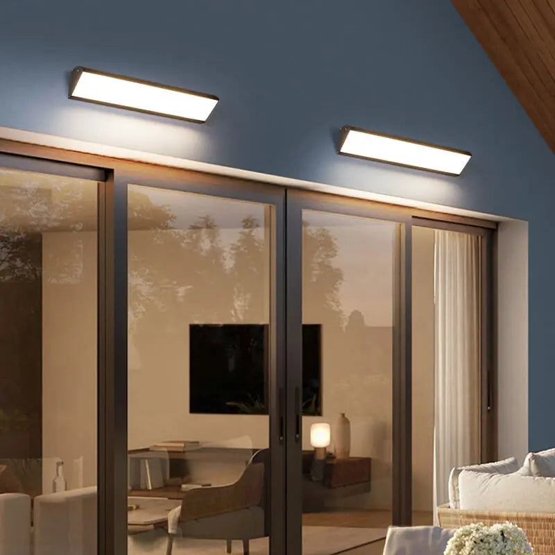 Modern Minimalist Aluminum Acrylic Waterproof Long Outdoor Indoor LED Wall Sconce Lamp Cuvalon