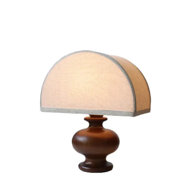Japanese Wabi-sabi Vintage Solid Wood Fabric 1-Light Table Lamp Cuvalon