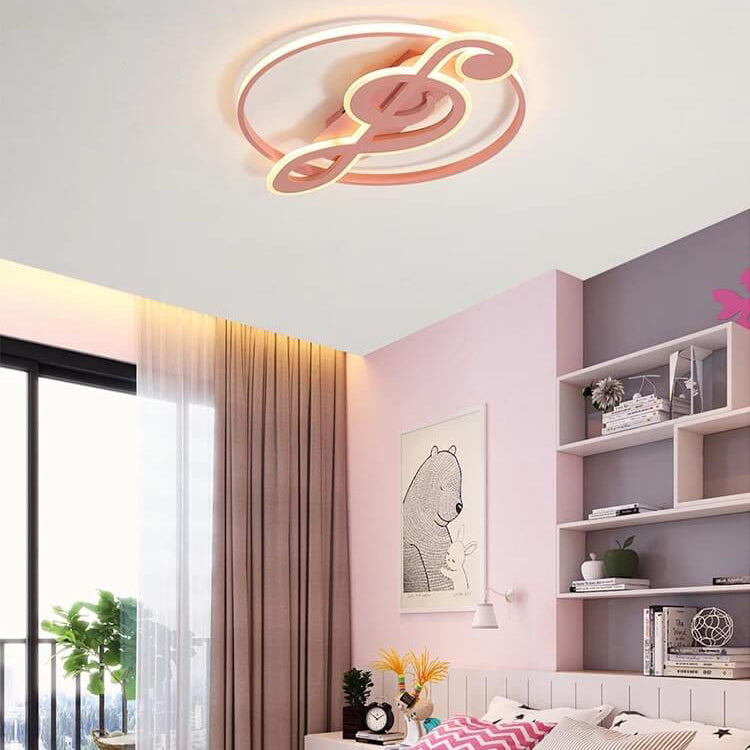 Nordic Creative Music Notes Design LED Flush Mount Ceiling Light Cuvalon