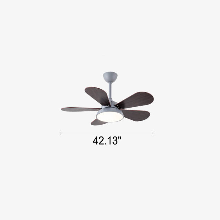 Simple Colorful Round Fan Leaf Kids Downrods Ceiling Fan Light Cuvalon