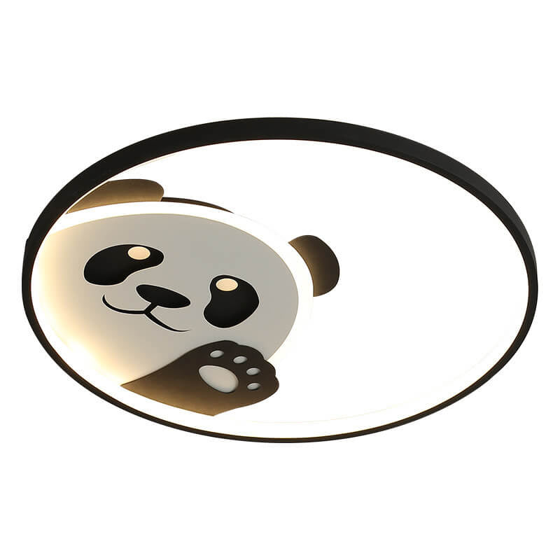 Cartoon Cute Panda Round LED Flush Mount Ceiling Light Cuvalon
