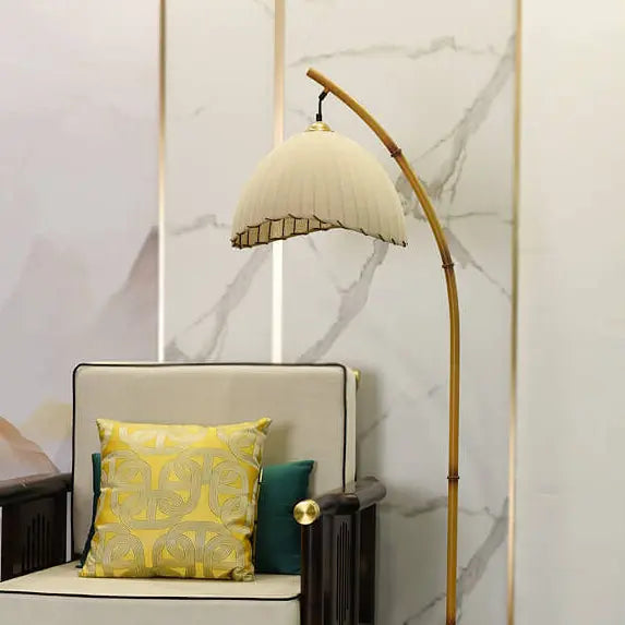 Retro Zen Simulation Bamboo Pole 1-Light Standing Floor Lamp Cuvalon