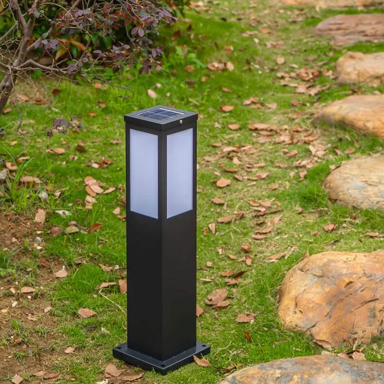 Modern Solar Lawn Square Column Outdoor Waterproof Path Lamp Cuvalon