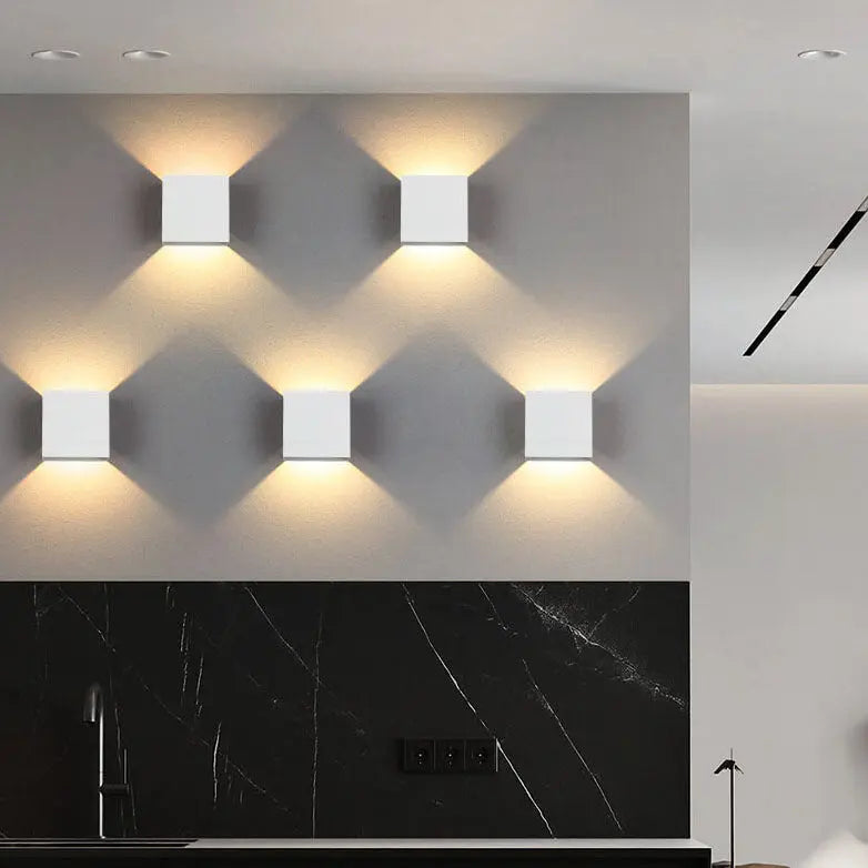 Modern Minimalist Square Aluminum LED Wall Sconce Lamp Cuvalon