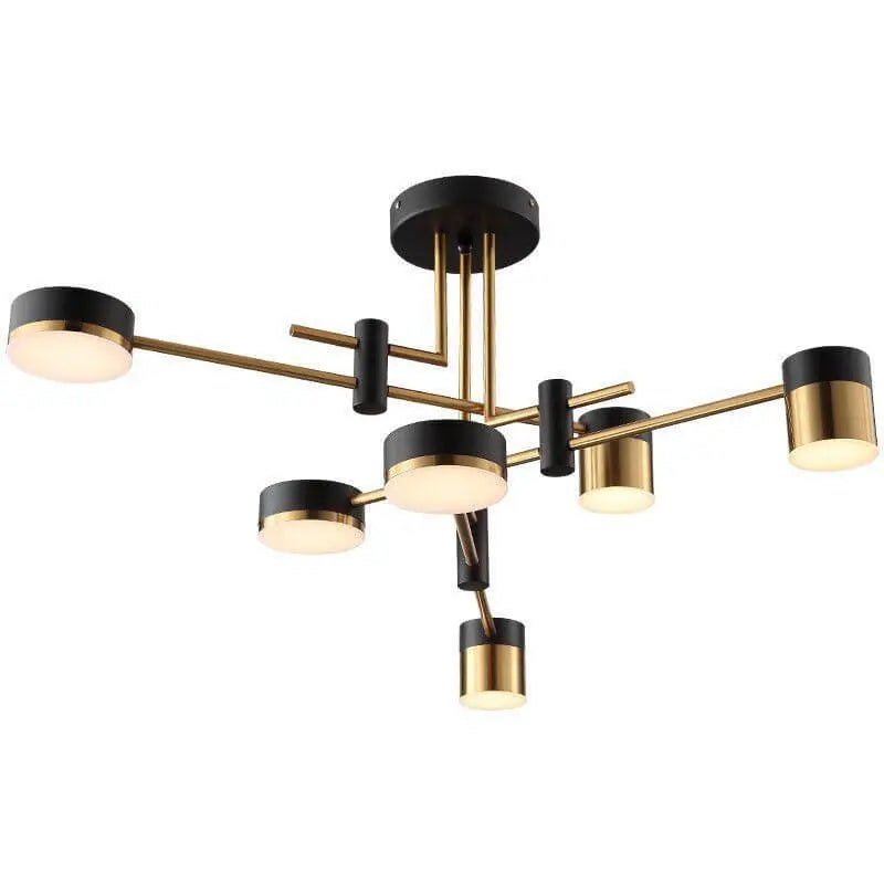 Modern Minimalist Black Gold Balanced 4-8 Light Semi-Flush Mount Light Cuvalon