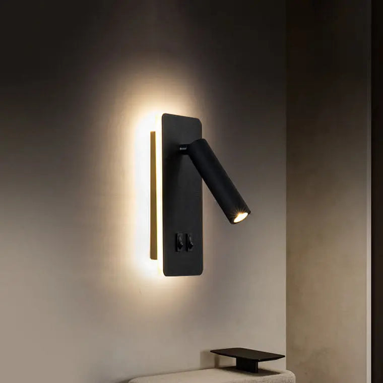 Nordic Minimalist Square Spotlight Rotatable LED Reading Wall Sconce Lamp Cuvalon