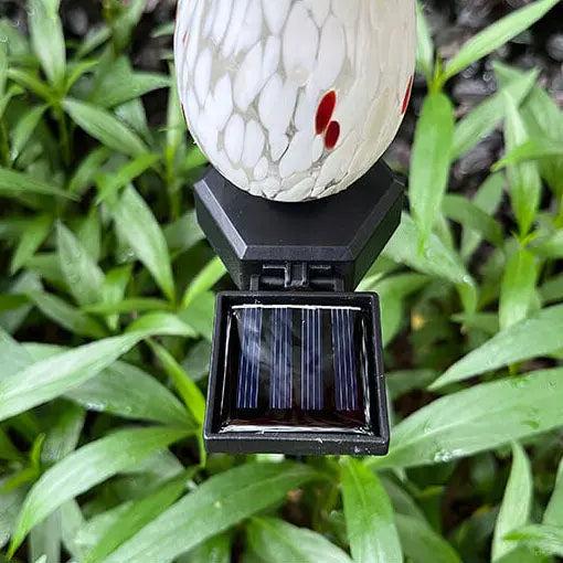 Contemporary Creative Colorful Mushroom Glass Shape LED Solar Waterproof Lawn Insert Light For Garden Cuvalon