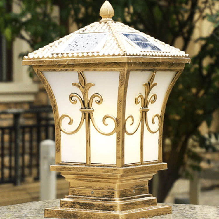 Modern Vintage Waterproof Patio Solar Outdoor Column Head Light Cuvalon