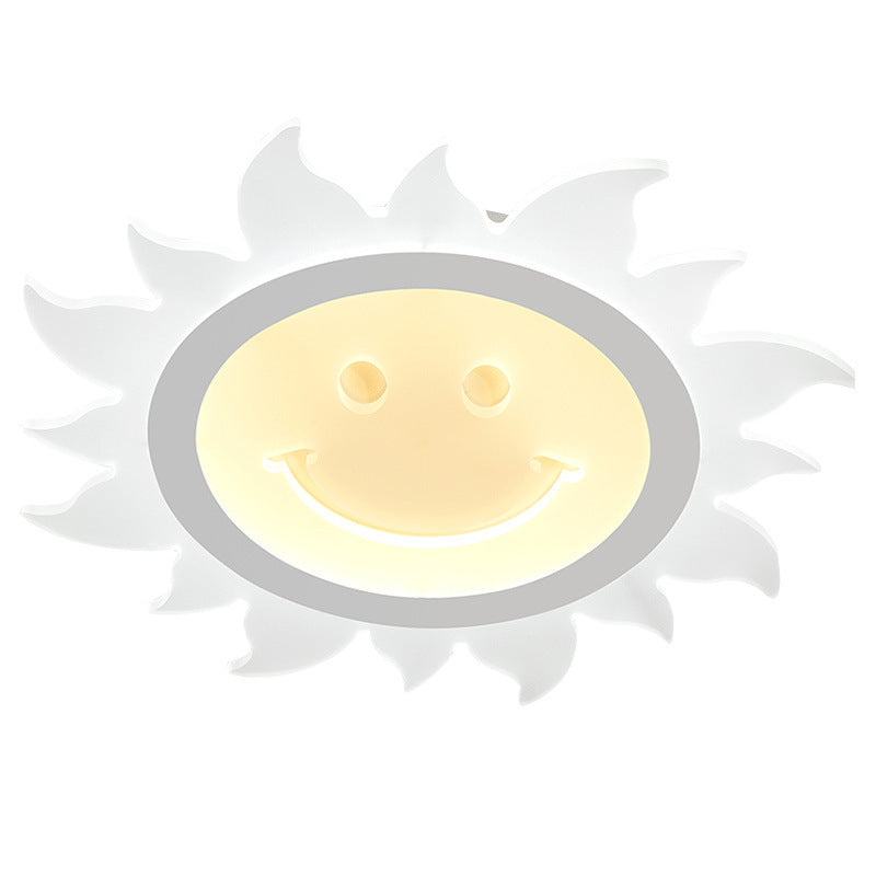 Creative Cartoon Smiley Sun LED Flush Mount Ceiling Light Cuvalon