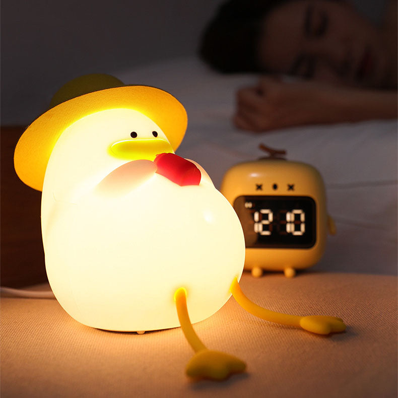 Creative Cartoon Silicone Duck Pat  LED Night Light Table Lamp Cuvalon