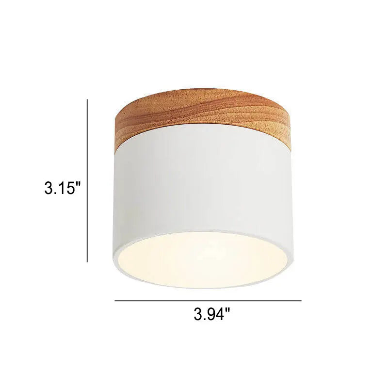 Scandinavian Macaroon Solid Color Log LED Flush Mount Ceiling Light Cuvalon