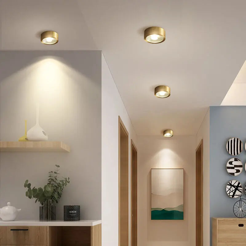 Nordic Light Luxury All Copper Ultra-thin LED Flush Mount Light Cuvalon