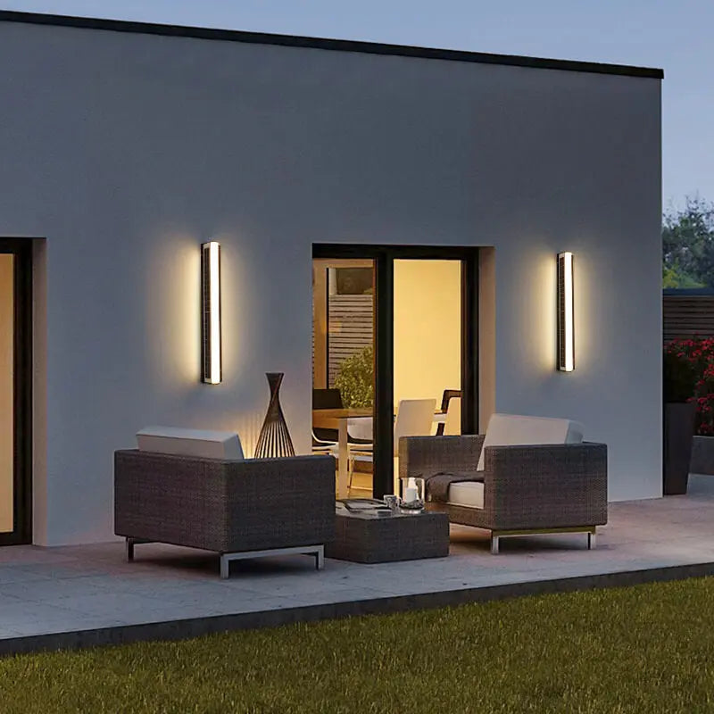 Modern Long Acrylic Solar LED Waterproof Outdoor Garden Wall Light Cuvalon
