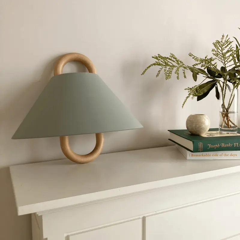 Modern Original Solid Wood Pleated Semi-Circle 1-Light Wall Sconce Lamp Cuvalon