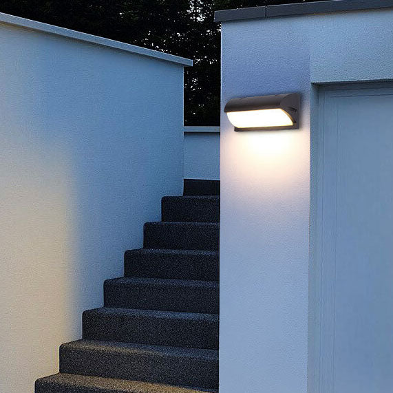 Modern Simple Geometry Outdoor Waterproof Sensor LED Wall Sconce Lamp Cuvalon