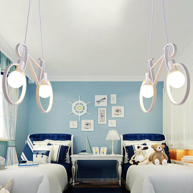 Modern Creative Bicycle Shape Iron 2-Light Kids Chandelier Cuvalon
