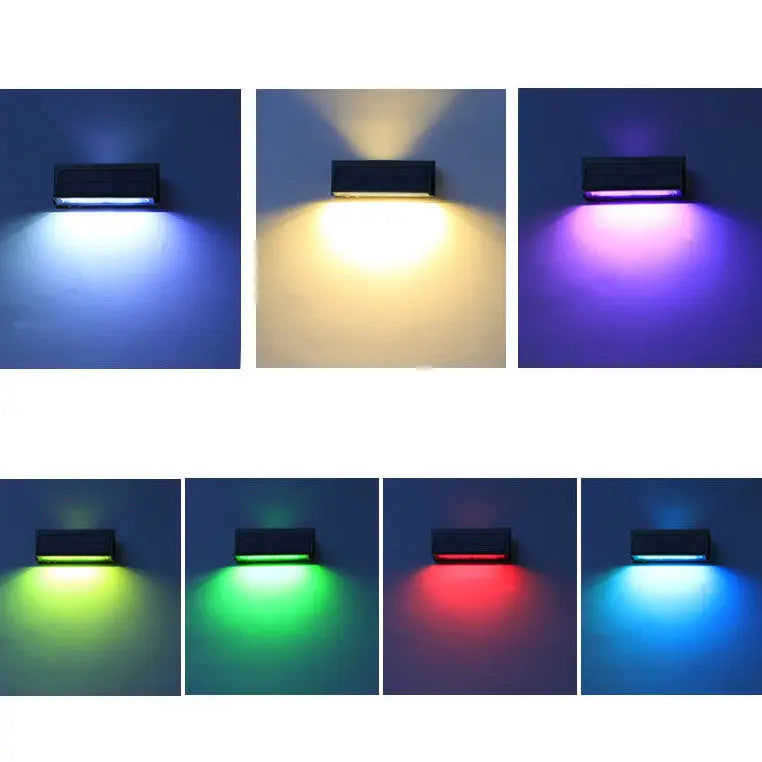 Outdoor Solar Waterproof Rectangular Slant LED Patio Wall Sconce Lamp Cuvalon