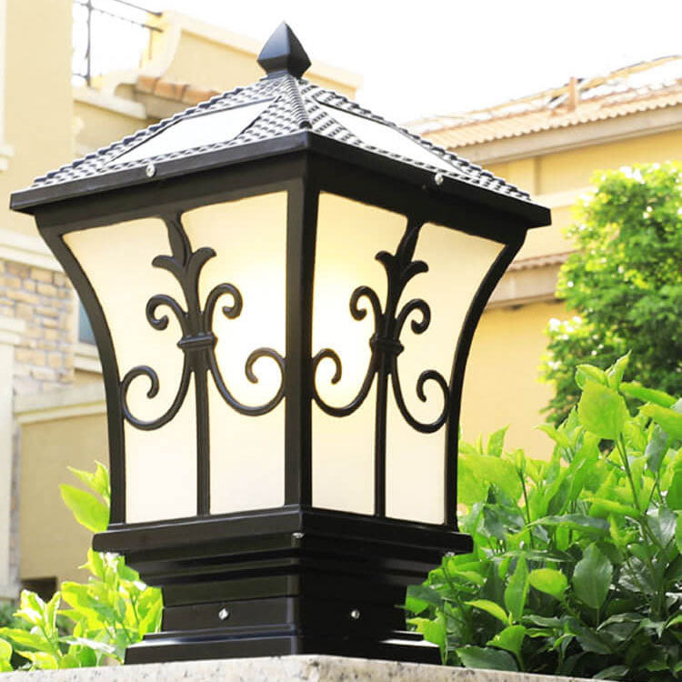Modern Vintage Waterproof Patio Solar Outdoor Column Head Light Cuvalon