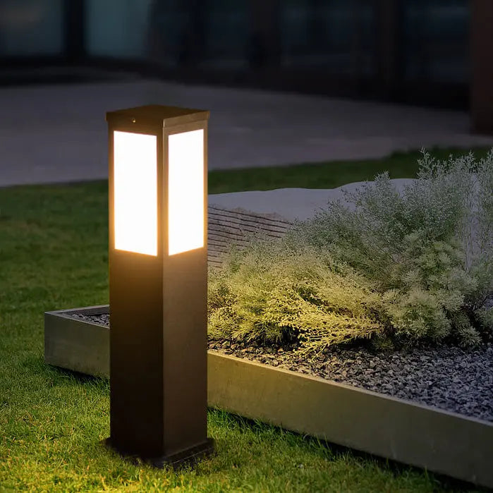 Modern Solar Lawn Square Column Outdoor Waterproof Path Lamp Cuvalon