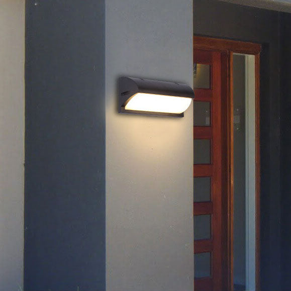 Modern Simple Geometry Outdoor Waterproof Sensor LED Wall Sconce Lamp Cuvalon