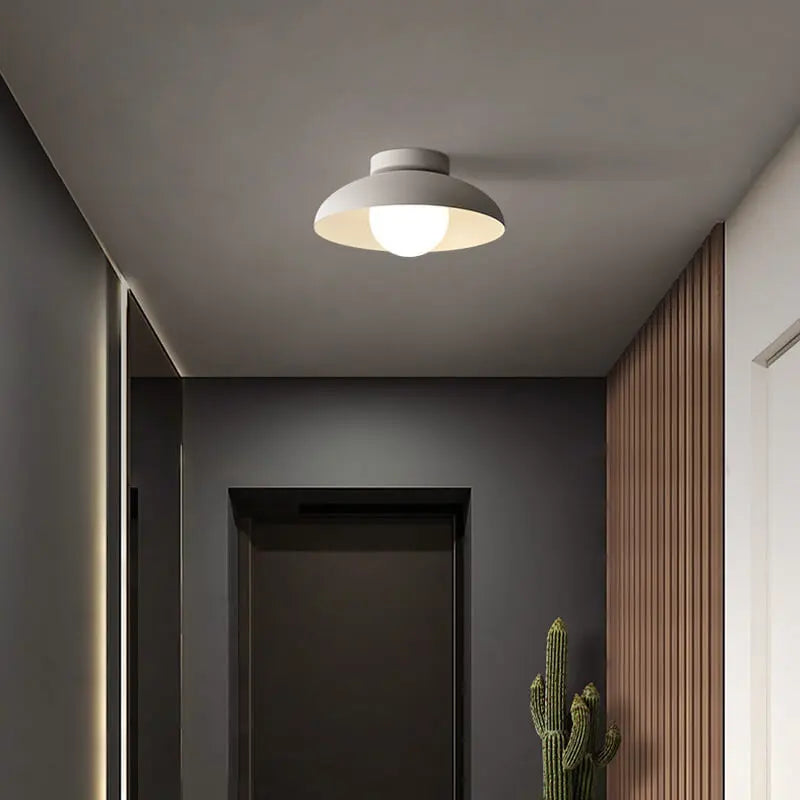 Japanese Wabi-sabi Iron Glass 1-Light Semi-Flush Mount Light Cuvalon