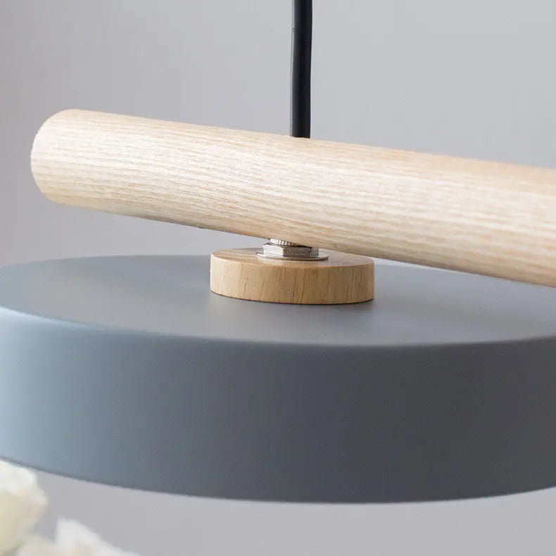 Nordic Creative Round Resin Bird Wood Linear Island Light LED Chandelier Cuvalon