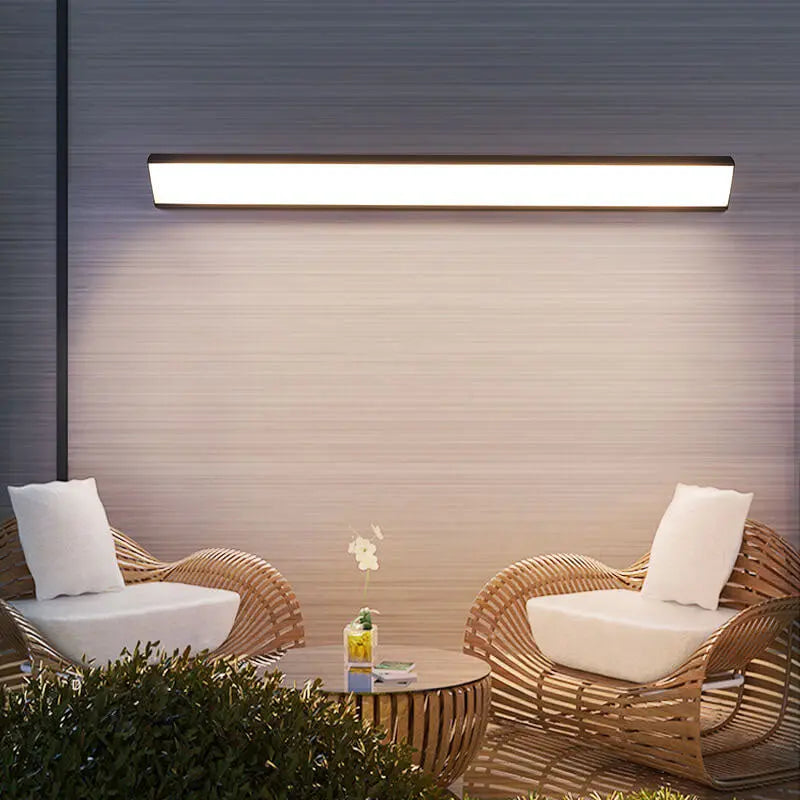 Modern Minimalist Aluminum Acrylic Waterproof Long Outdoor Indoor LED Wall Sconce Lamp Cuvalon