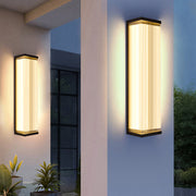 Modern Minimalist Waterproof Rectangular Stainless Steel Acrylic LED Outdoor Wall Sconce Lamp For Outdoor Patio Cuvalon