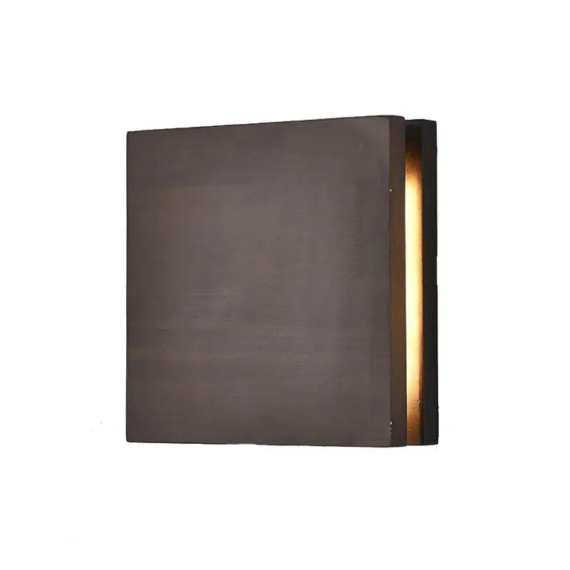 Japanese Wabi-sabi Log Wood Rectangular LED Wall Sconce Lamp Cuvalon