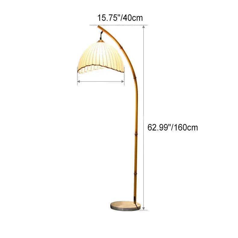 Retro Zen Simulation Bamboo Pole 1-Light Standing Floor Lamp Cuvalon