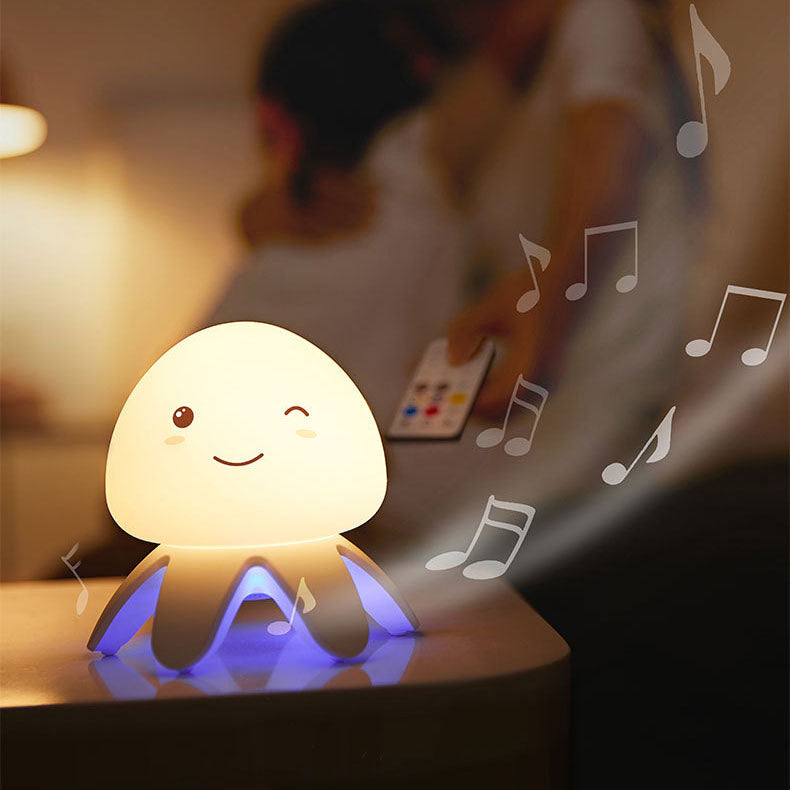 Creative Silicone Jellyfish Music USB Rechargeable Remote Control LED Night Light Table Lamp Cuvalon