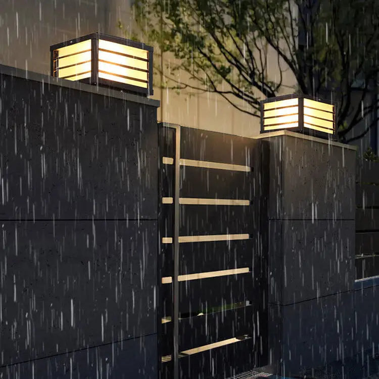 Modern Minimalist Waterproof Solar Square Aluminum PC LED Post Landscape Lighting for Garden Cuvalon