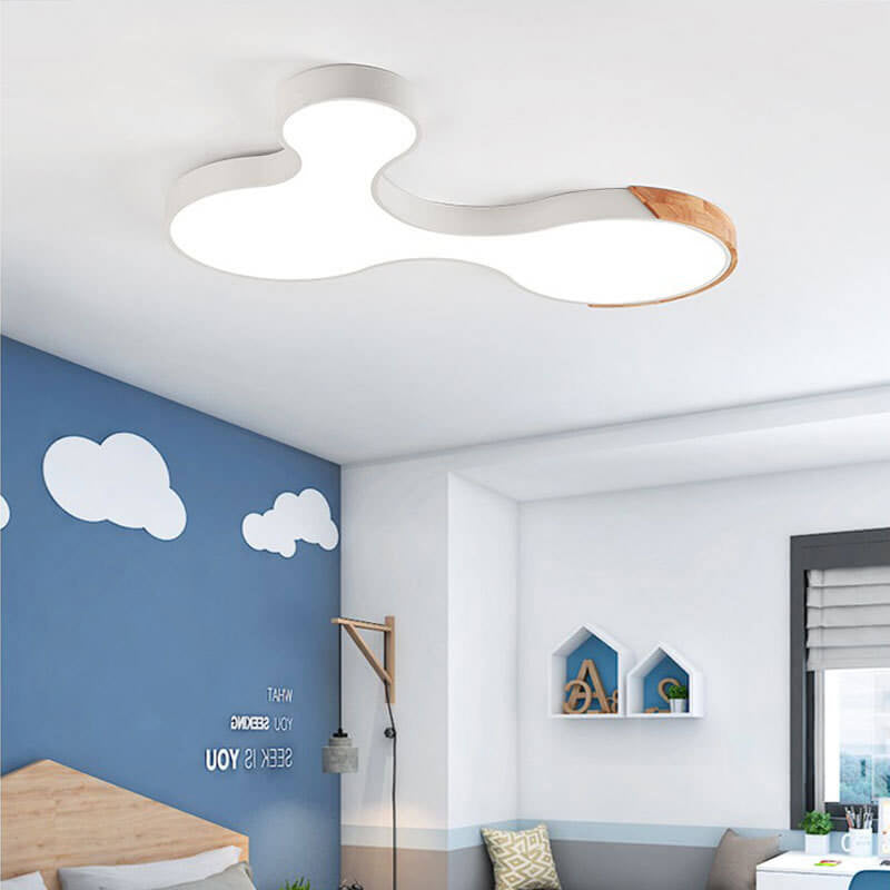 Nordic Macaron Shaped Block Clouds LED Flush Mount Ceiling Light Cuvalon