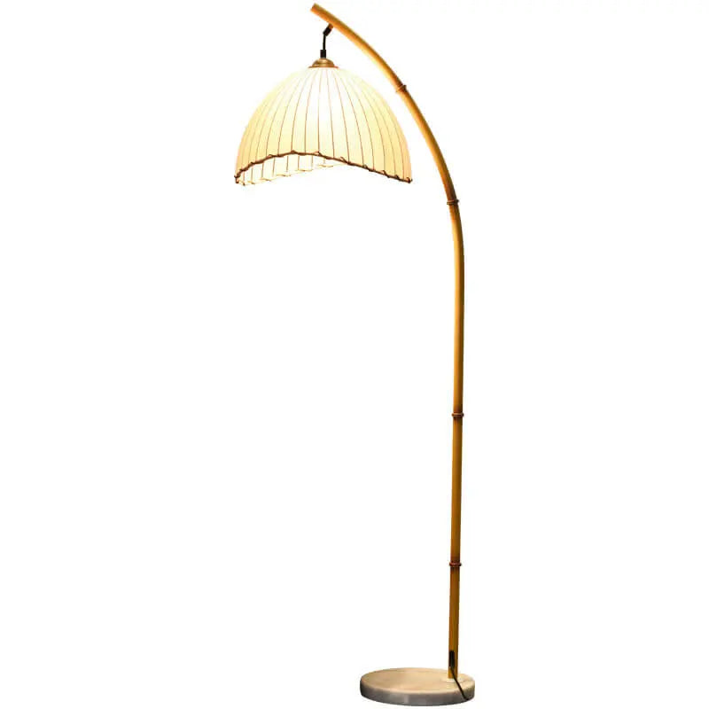 Retro Zen Simulation Bamboo Pole 1-Light Standing Floor Lamp Cuvalon